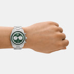 racer Men Quartz Green & Silver Dial Chronograph Stainless Steel Watch AR11637