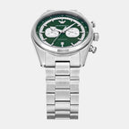 racer Men Quartz Green & Silver Dial Chronograph Stainless Steel Watch AR11637