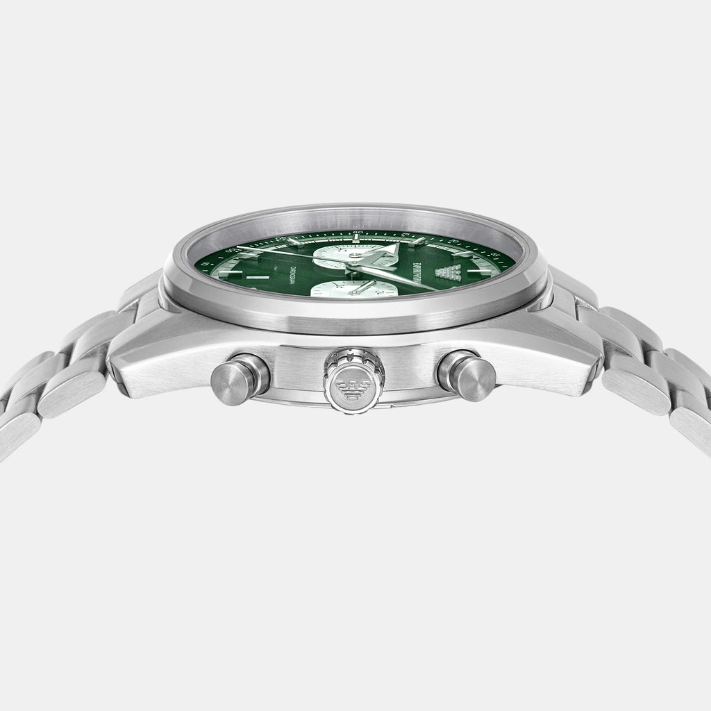 racer Men Quartz Green & Silver Dial Chronograph Stainless Steel Watch AR11637