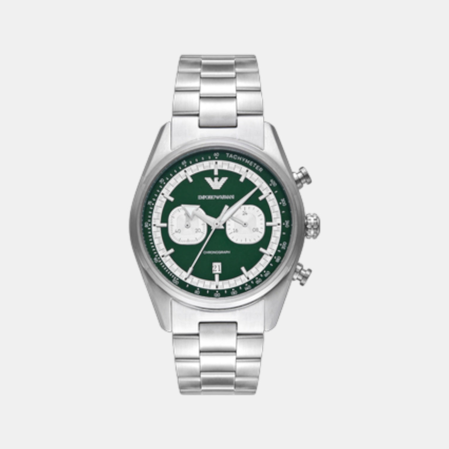 racer Men Quartz Green & Silver Dial Chronograph Stainless Steel Watch AR11637