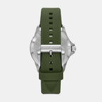 Men Quartz Green Dial Analog Silicone Watch AR11638