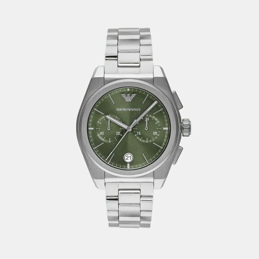 Emporio Armani Round Green Chronograph watch