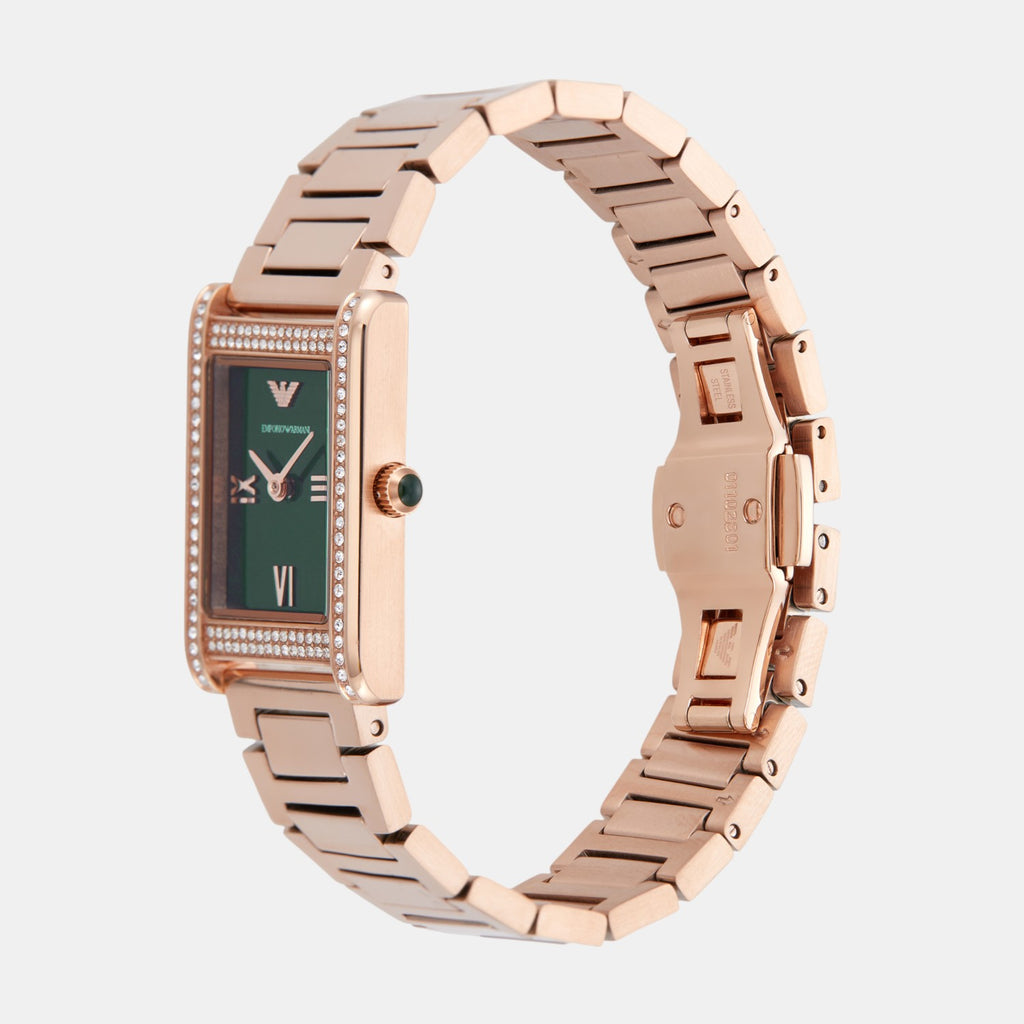 Women Quartz Green Dial Analog Stainless Steel Watch AR11641