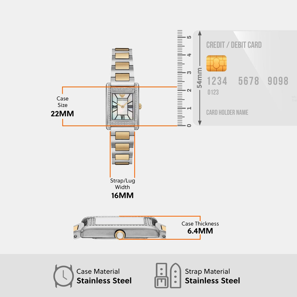 Women Quartz Mother Of Pearl Dial Analog Stainless Steel Watch AR11642