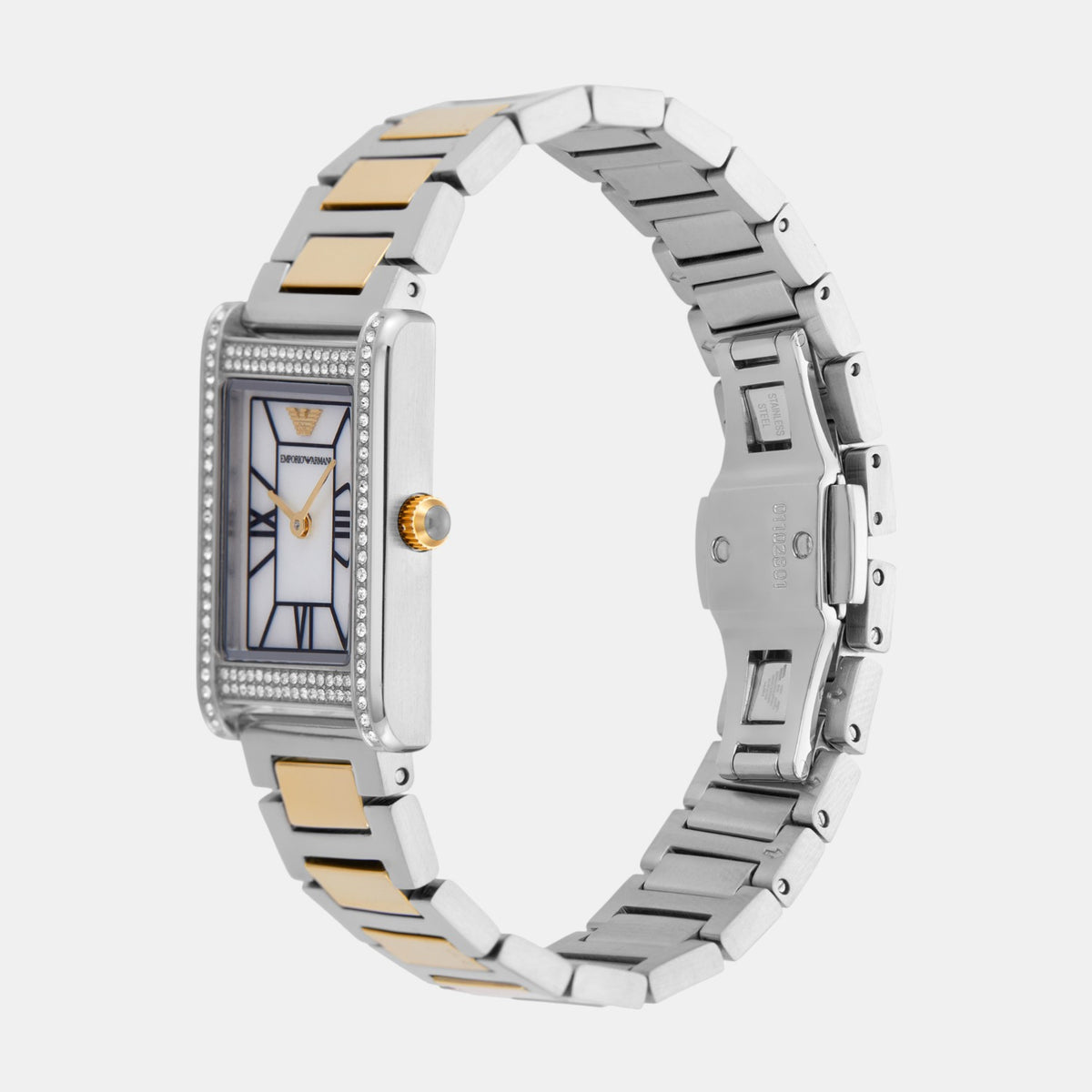 Women Quartz Mother Of Pearl Dial Analog Stainless Steel Watch AR11642