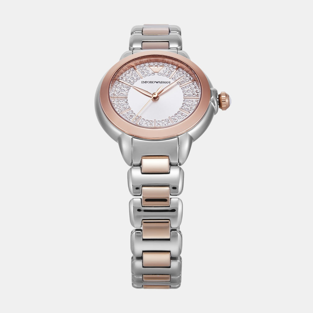 Women Quartz Silver Dial Analog Stainless Steel Watch AR11643