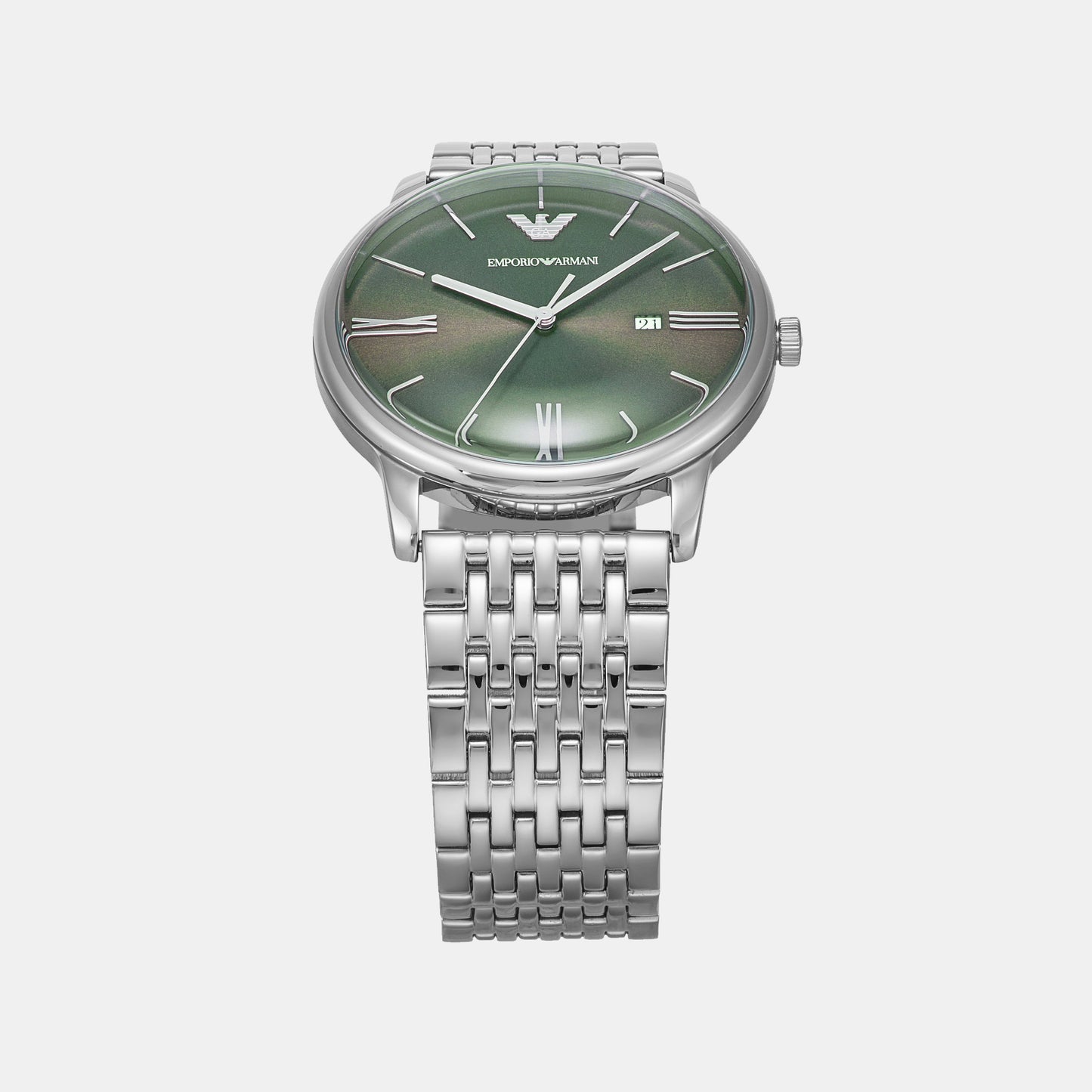 Men Quartz Green Dial Analog Stainless Steel Watch AR11644