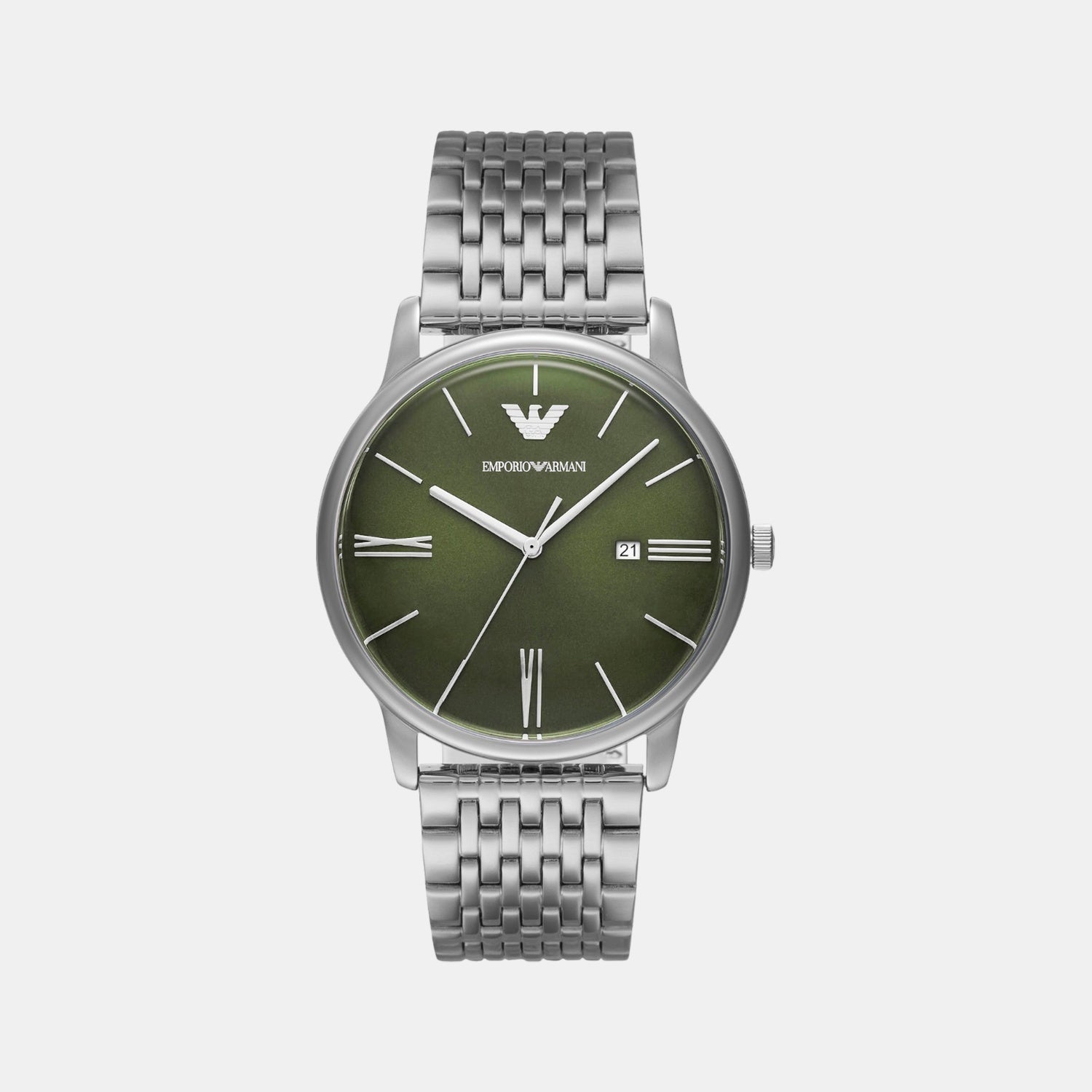 Men Quartz Green Dial Analog Stainless Steel Watch AR11644
