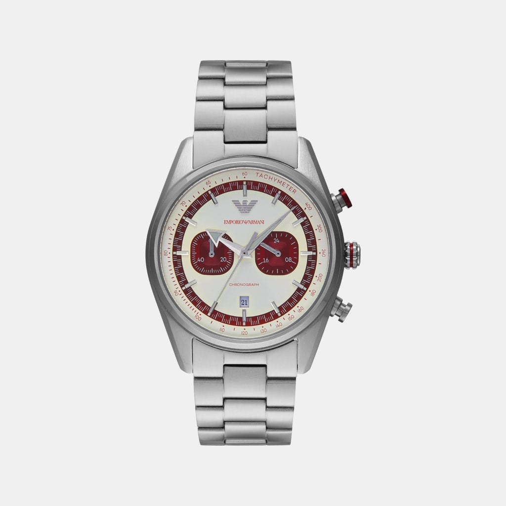 Men Quartz Two Tone Dial Chronograph Stainless Steel Watch AR11645