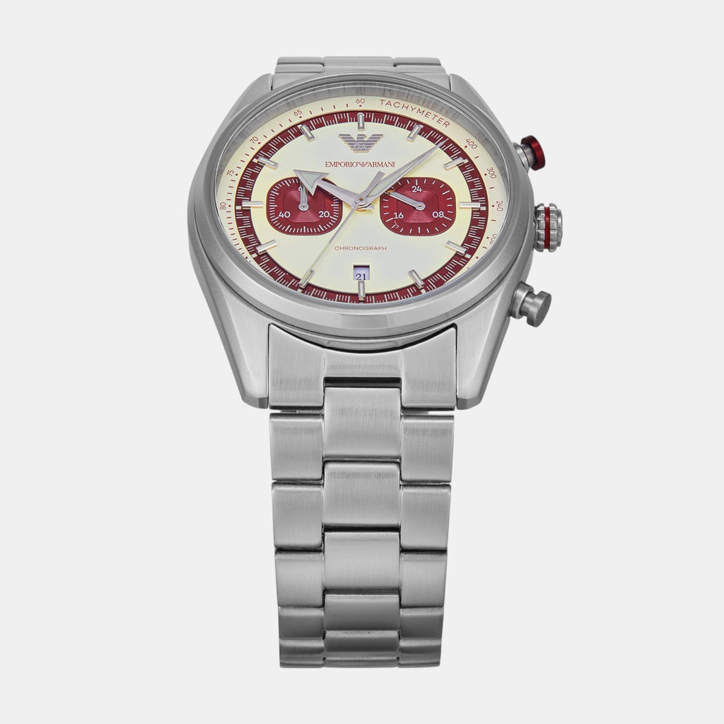 Men Quartz Two Tone Dial Chronograph Stainless Steel Watch AR11645