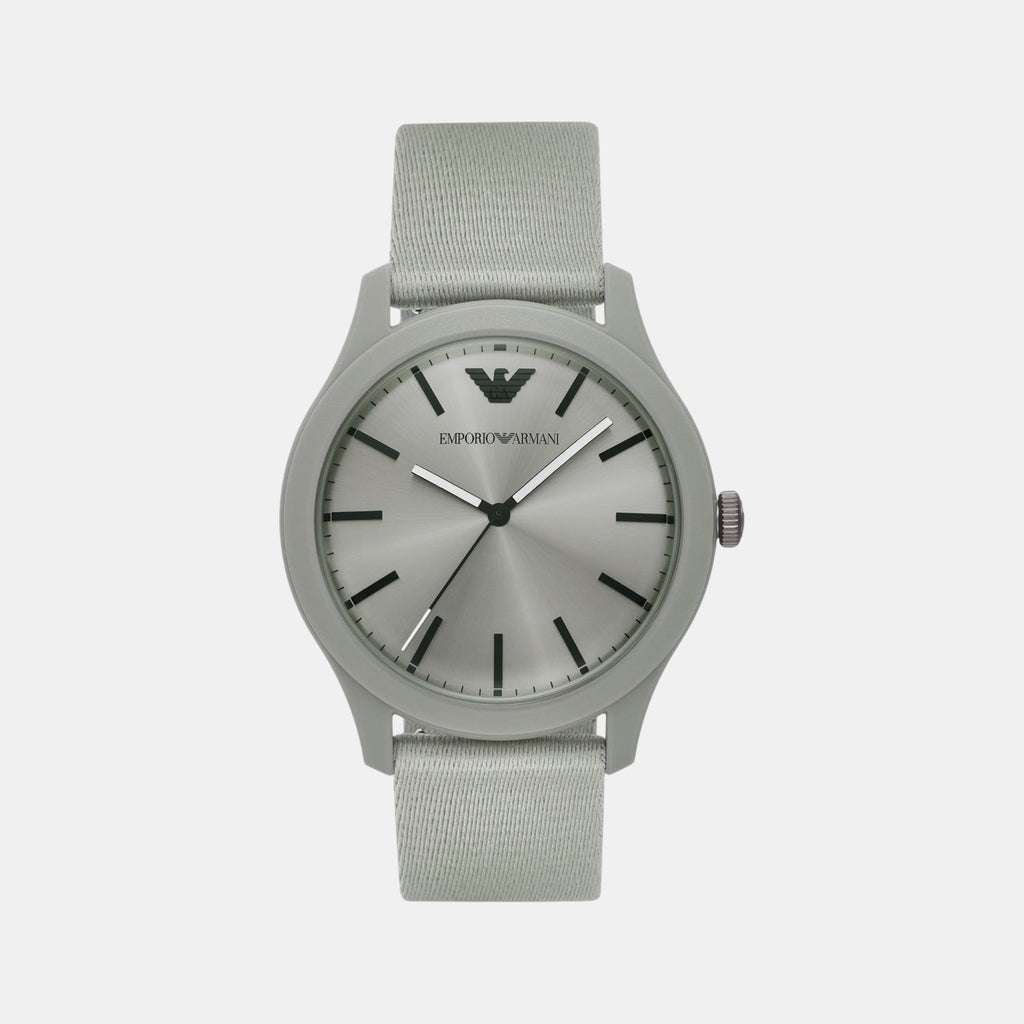 Men Quartz Grey Dial Analog Fabric Watch AR11653