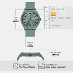 Men Quartz Green Dial Analog Plastic Watch AR11654