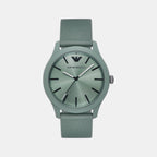 Men Quartz Green Dial Analog Fabric Watch AR11654