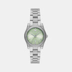 Women Quartz Green Dial Analog Stainless Steel Watch AR11656