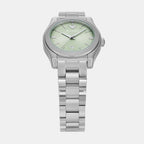 Women Quartz Green Dial Analog Stainless Steel Watch AR11656
