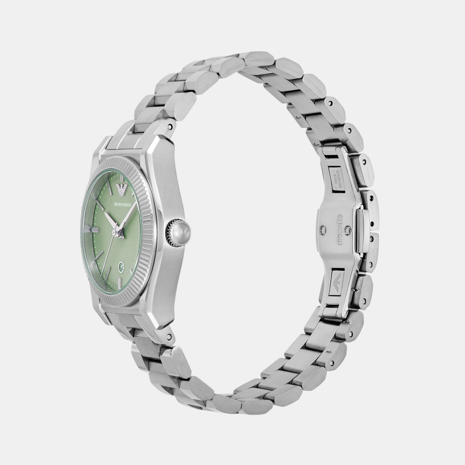 Women Quartz Green Dial Analog Stainless Steel Watch AR11656