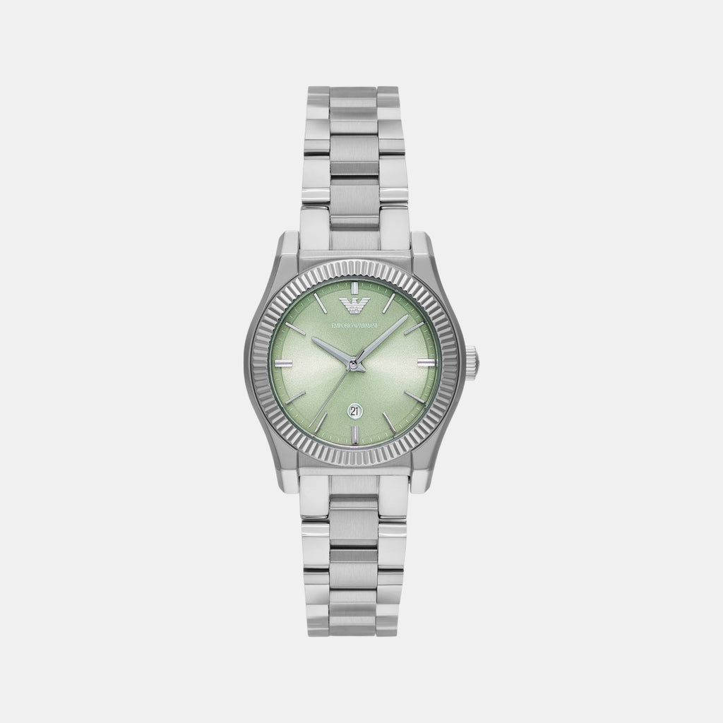 Women Quartz Green Dial Analog Stainless Steel Watch AR11656