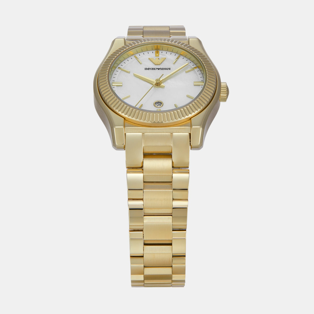 Women Quartz Mother Of Pearl Dial Analog Stainless Steel Watch AR11657