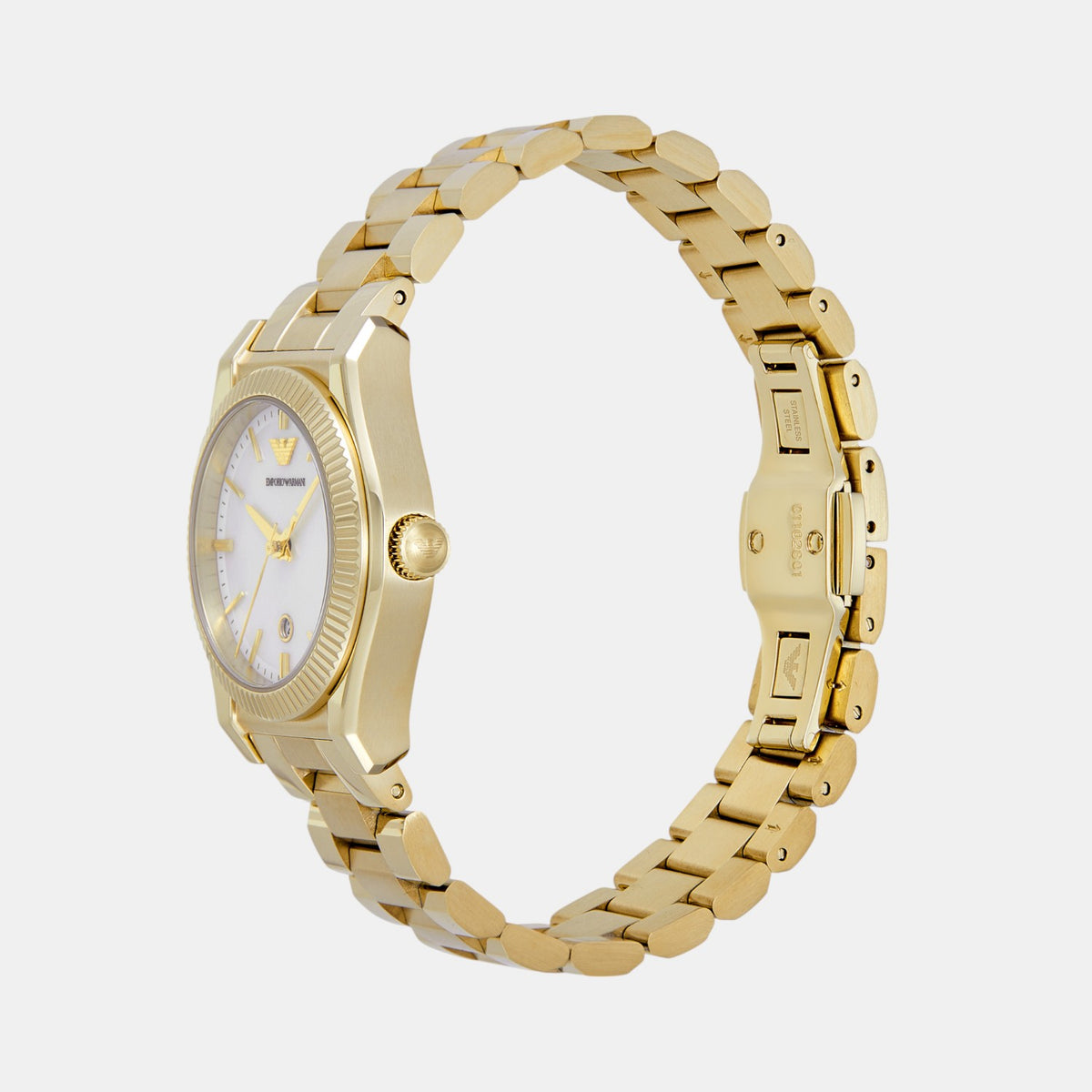 Women Quartz Mother Of Pearl Dial Analog Stainless Steel Watch AR11657