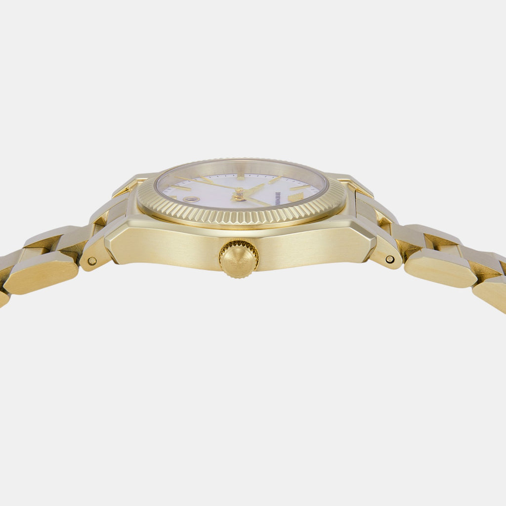 Women Quartz Mother Of Pearl Dial Analog Stainless Steel Watch AR11657