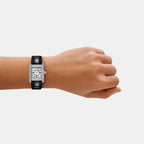 Women Quartz Silver Dial Analog Leather Watch AR11660