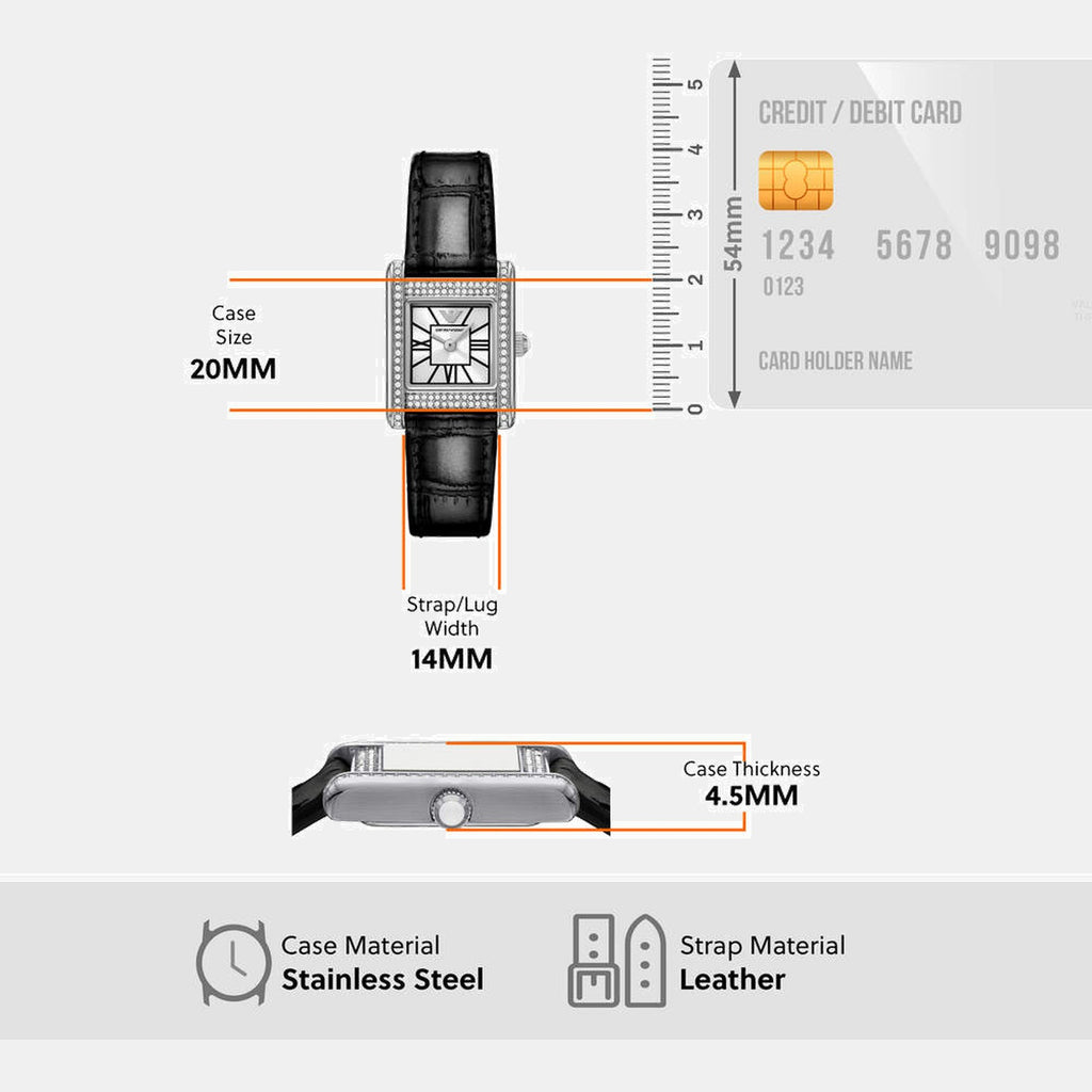 Women Quartz Silver Dial Analog Leather Watch AR11660