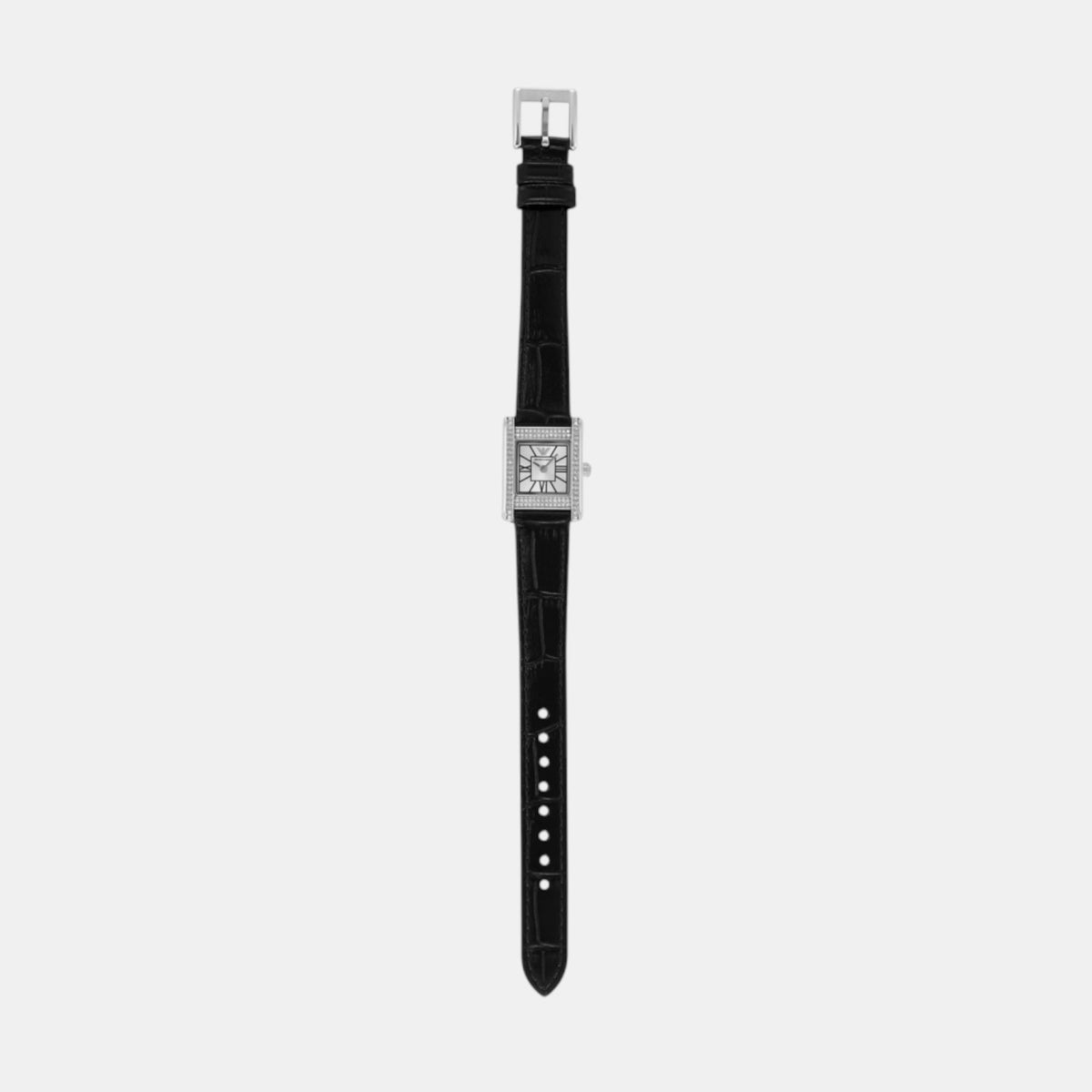 Women Quartz Silver Dial Analog Leather Watch AR11660