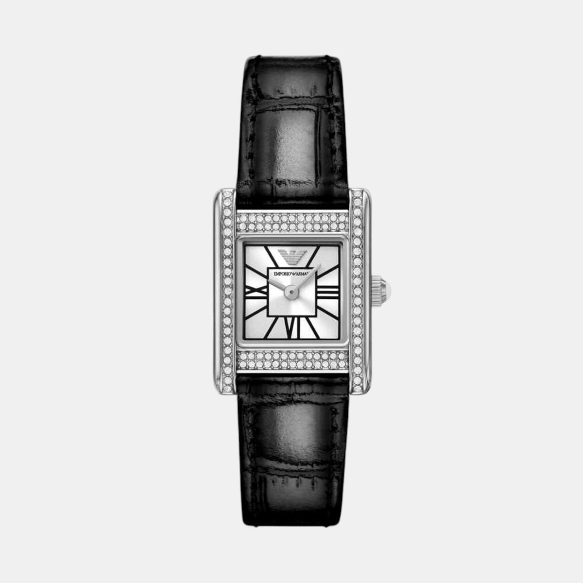 Women Quartz Silver Dial Analog Leather Watch AR11660