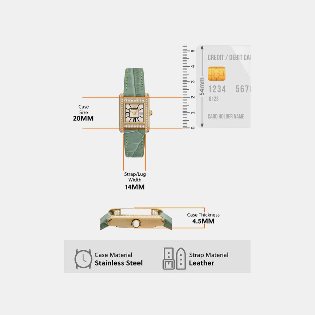 Women Quartz White Dial Analog Leather Watch AR11661