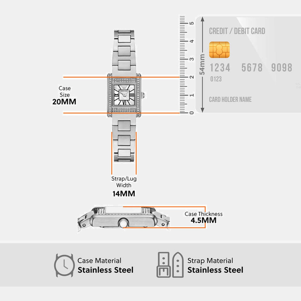 Women Quartz Mother Of Pearl Dial Analog Stainless Steel Watch AR11662