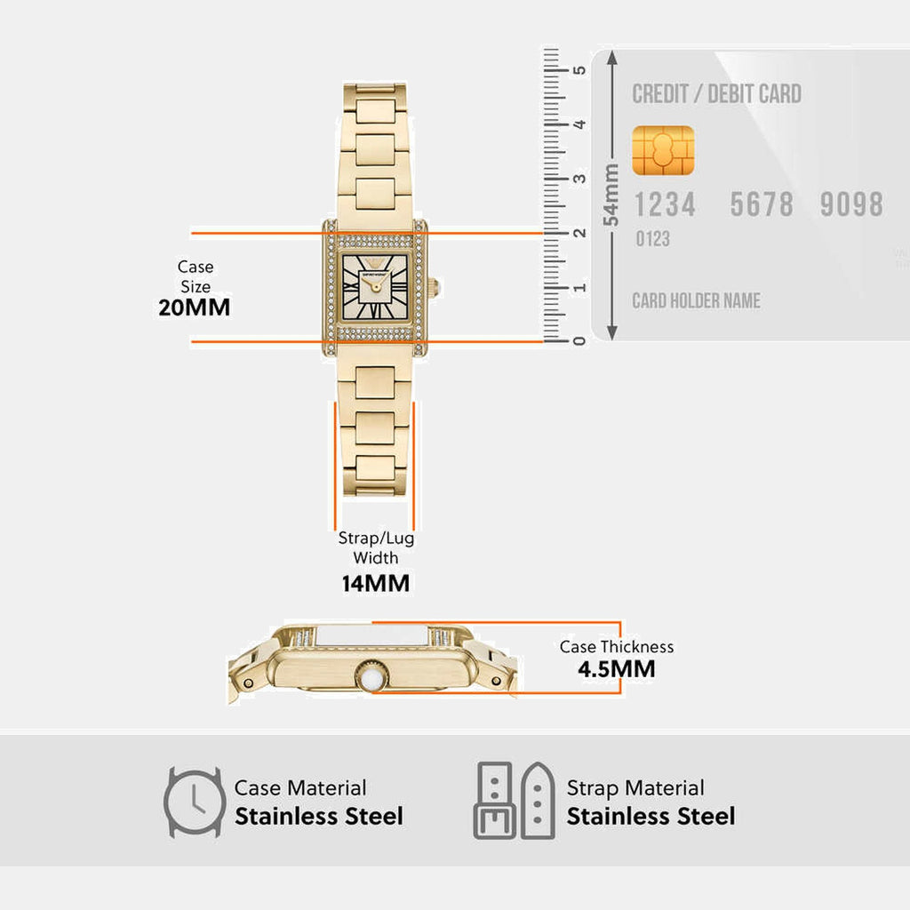 Women Quartz White Dial Analog Stainless Steel Watch AR11663