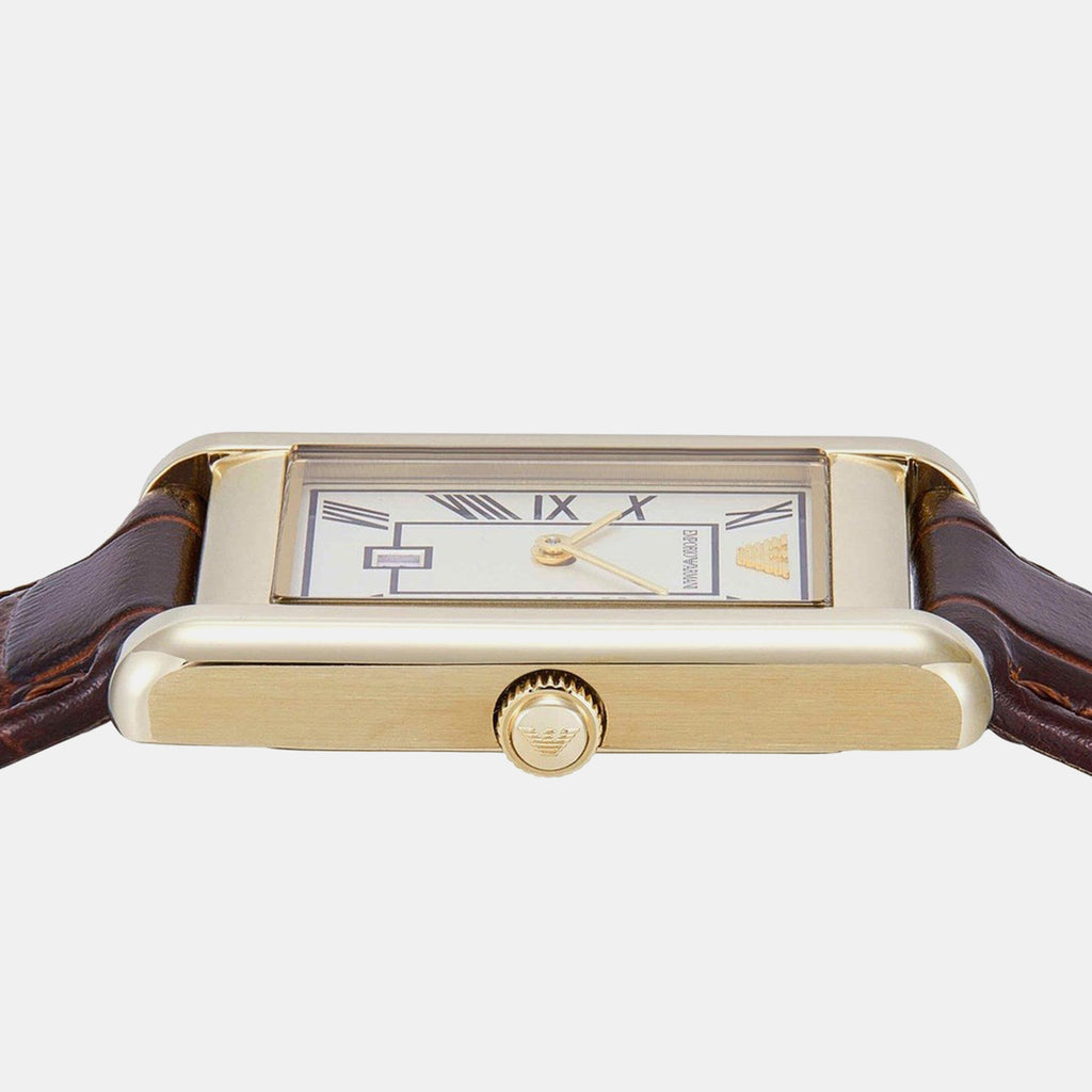 Men Quartz White Dial Analog Leather Watch AR11665
