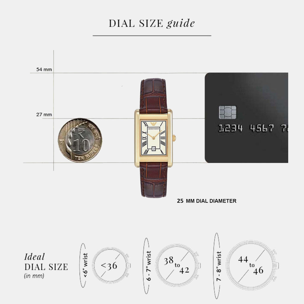Men Quartz White Dial Analog Leather Watch AR11665