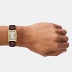 Men Quartz White Dial Analog Leather Watch AR11665