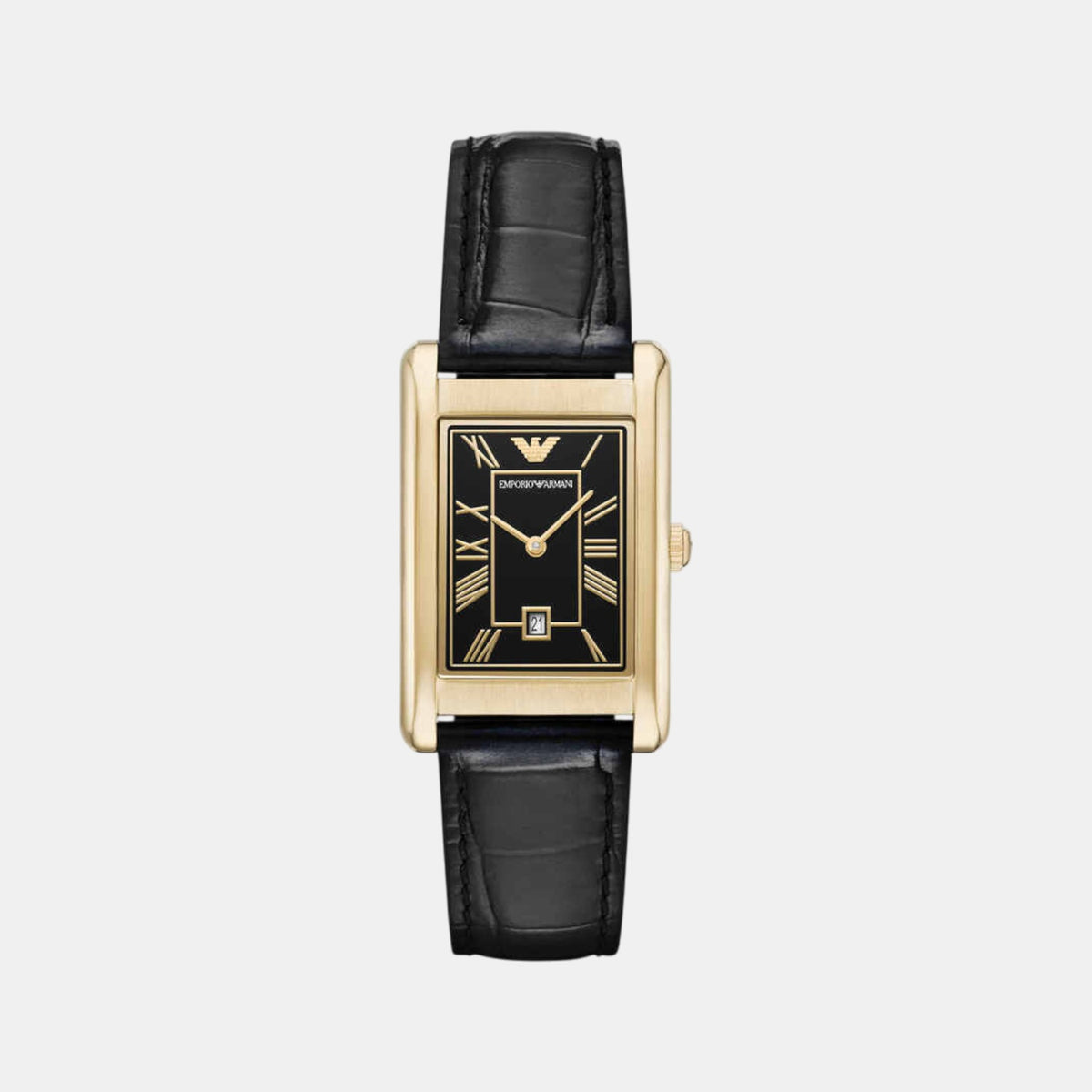 Men Quartz Black Dial Analog Leather Watch AR11666