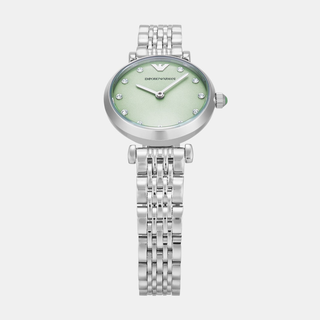 Women Quartz Green Dial Analog Stainless Steel Watch AR11667