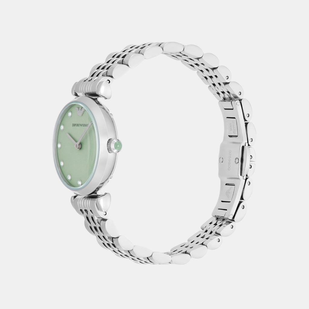 Women Quartz Green Dial Analog Stainless Steel Watch AR11667