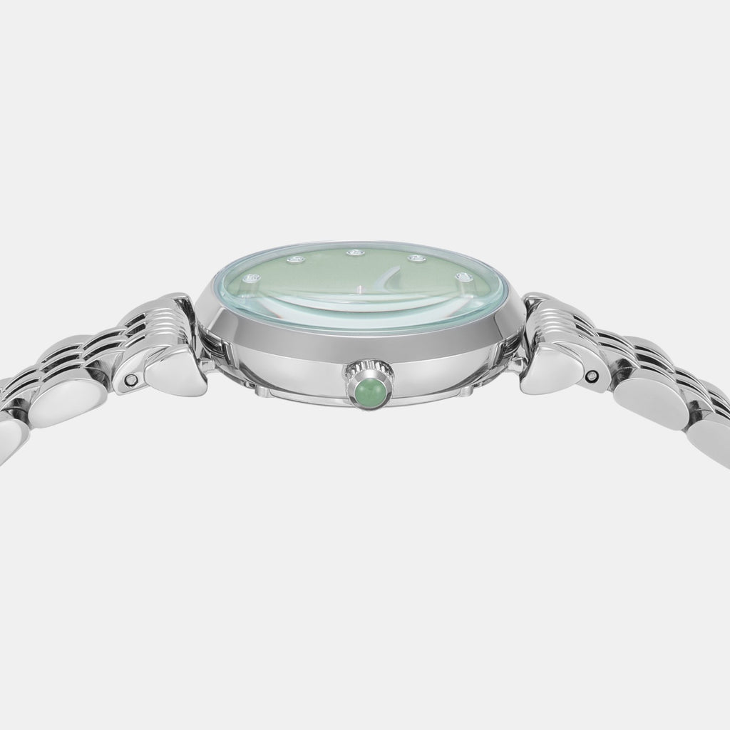 Women Quartz Green Dial Analog Stainless Steel Watch AR11667