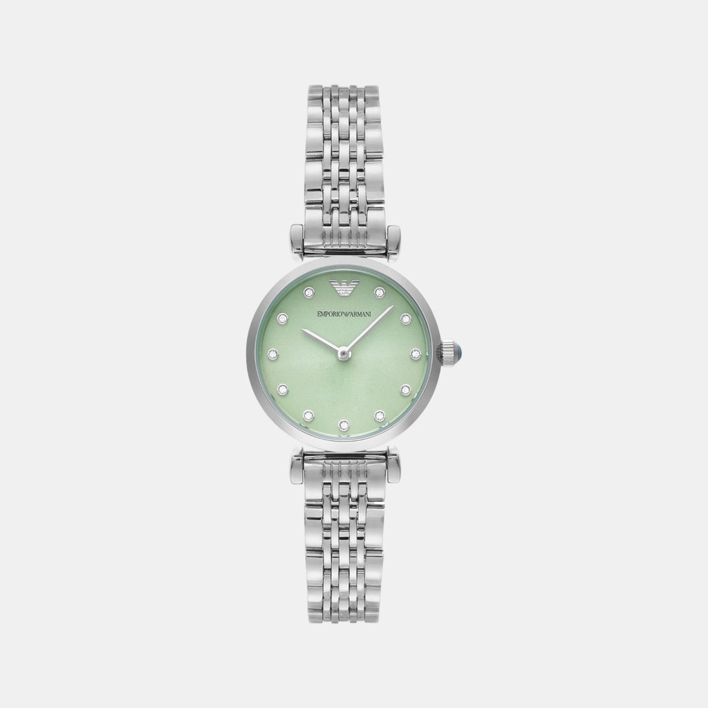 Women Quartz Green Dial Analog Stainless Steel Watch AR11667