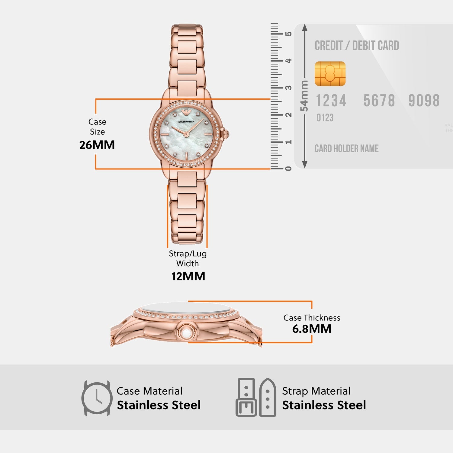 Women Quartz White Mother Of Pearl Dial Analog Stainless Steel Watch AR11671