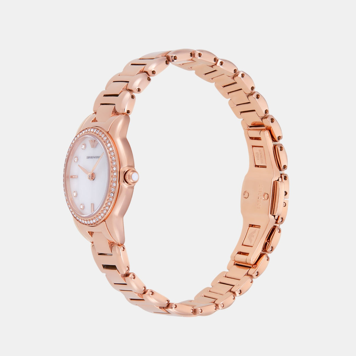 Women Quartz Mother Of Pearl Dial Analog Stainless Steel Watch AR11671