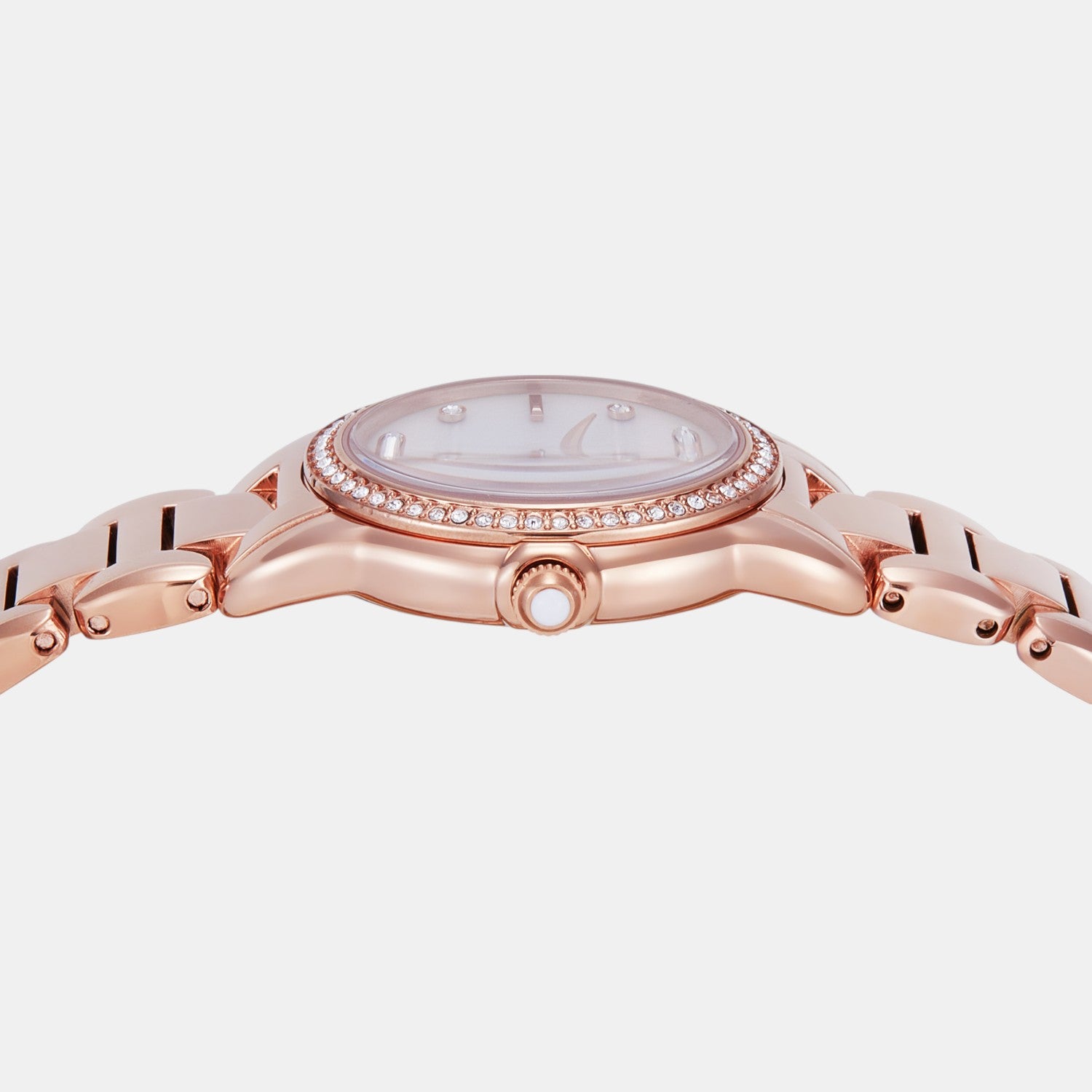 Women Quartz White Mother Of Pearl Dial Analog Stainless Steel Watch AR11671