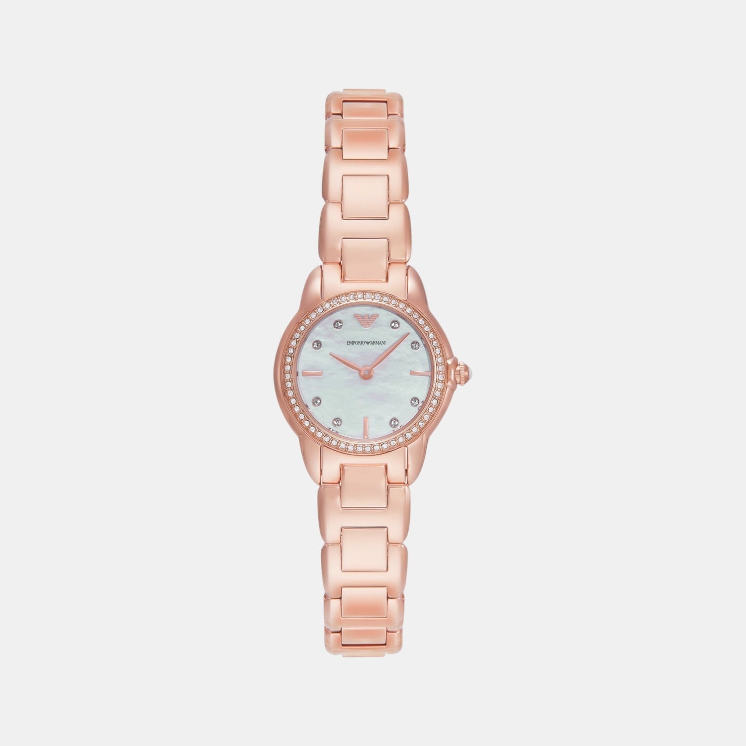 Women Quartz White Mother Of Pearl Dial Analog Stainless Steel Watch AR11671