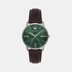Men Quartz Green Dial Analog Leather Watch AR11672