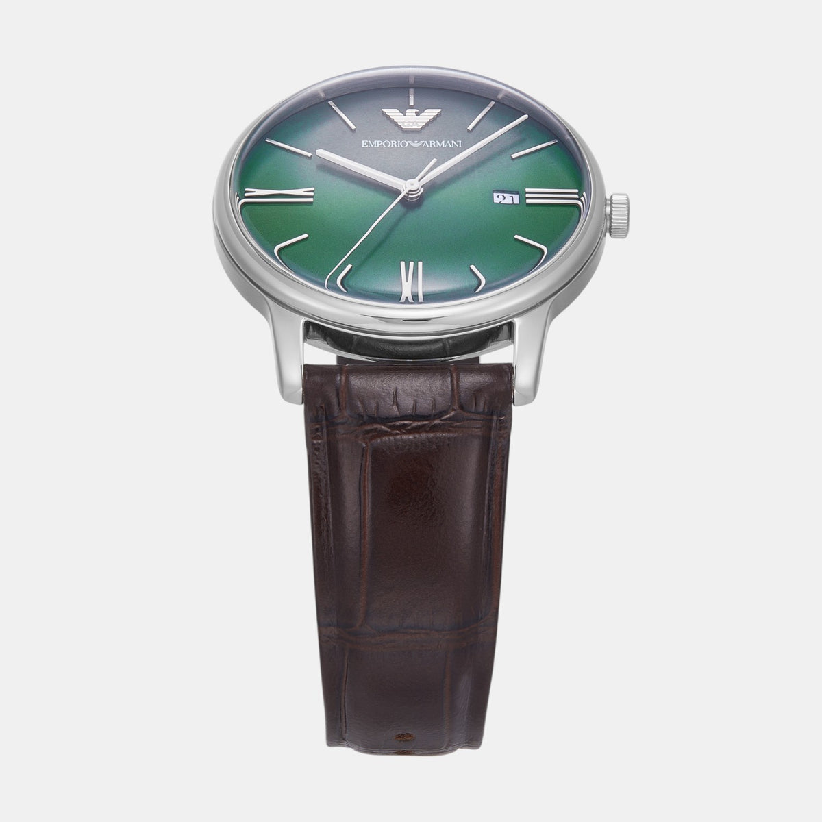 Men Quartz Green Dial Analog Leather Watch AR11672
