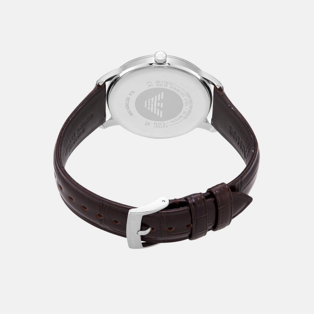 Men Quartz Green Dial Analog Leather Watch AR11672