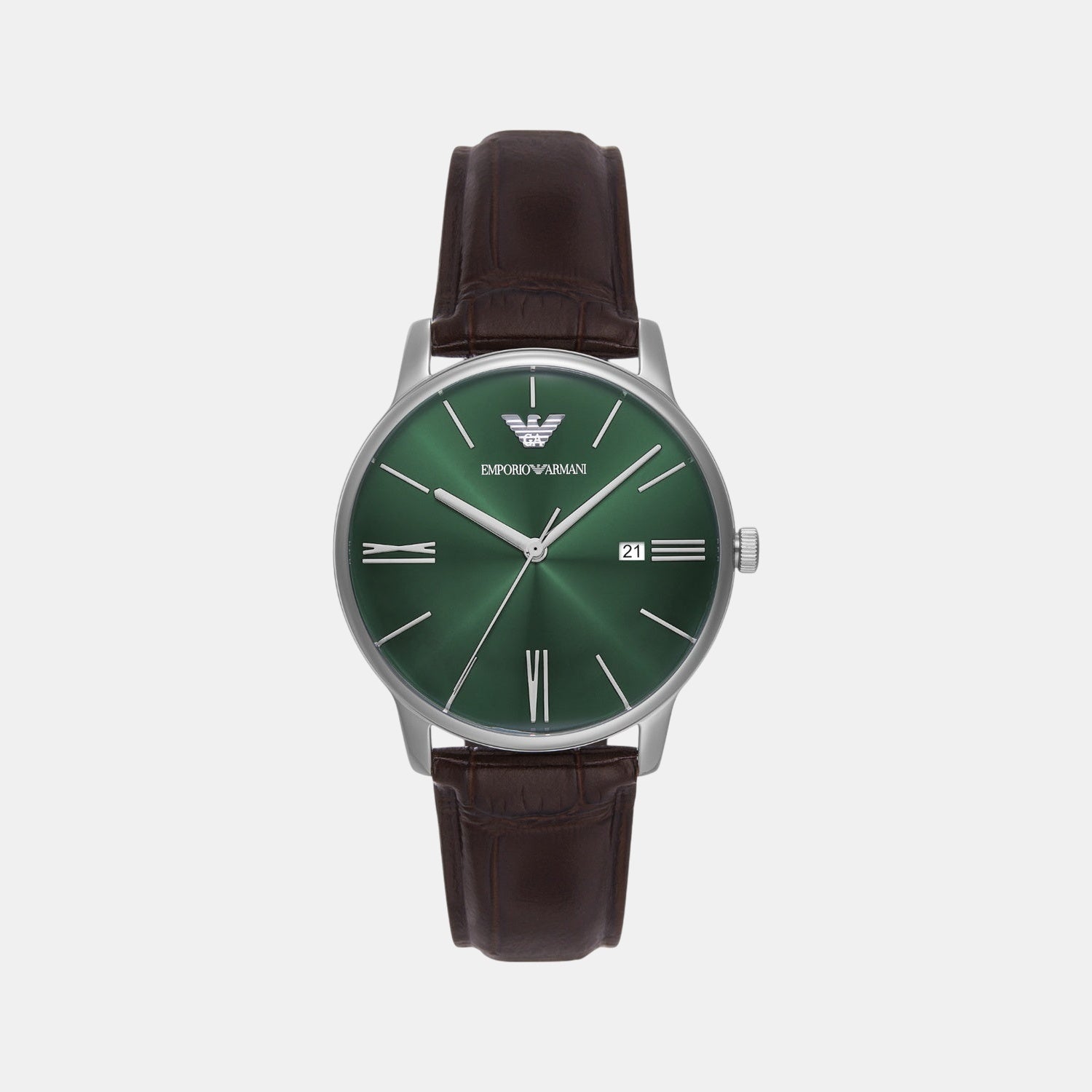 Men Quartz Green Dial Analog Leather Watch AR11672