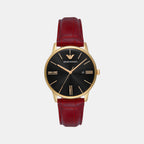 Men Quartz Black Dial Analog Leather Watch AR11673