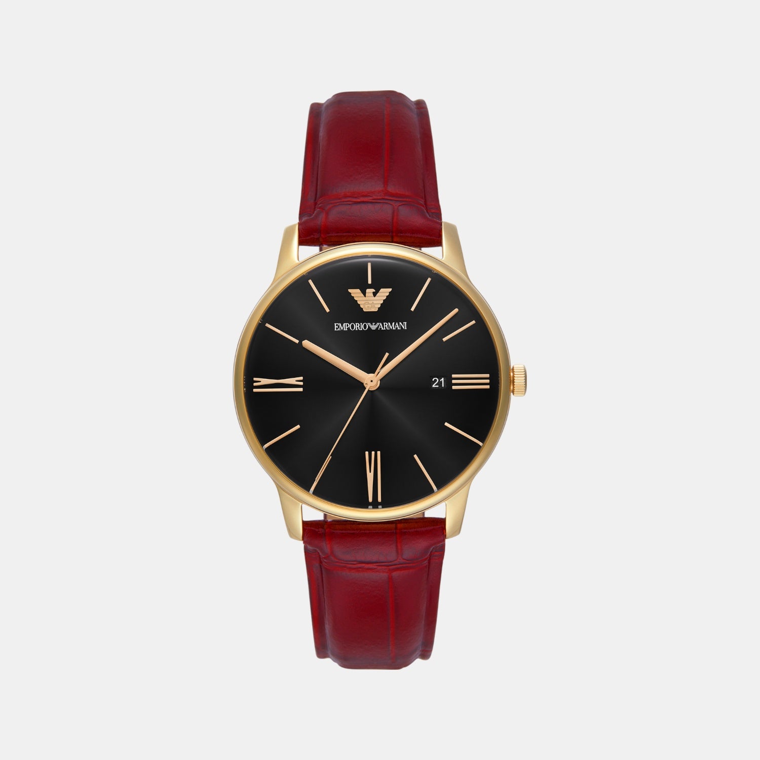 Men Quartz Black Dial Analog Leather Watch AR11673