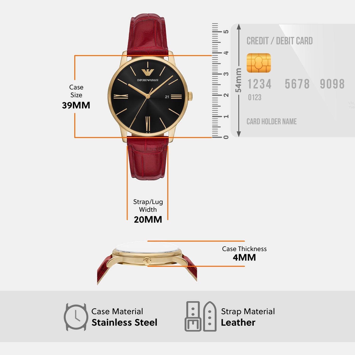 Men Quartz Black Dial Analog Leather Watch AR11673